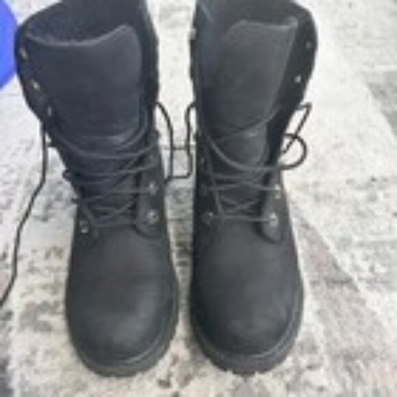 Timberland Combat Rollover Boots – Women’s 6.5, Black Leather, Winter-Ready - Picture 1 of 4